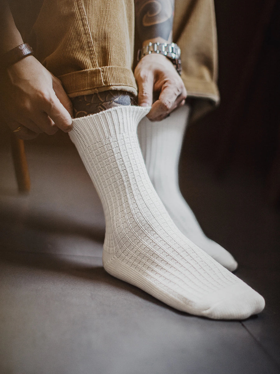 Chaussettes mi-mollet en maille gaufrée MADEN - Évacuation de l'humidité 