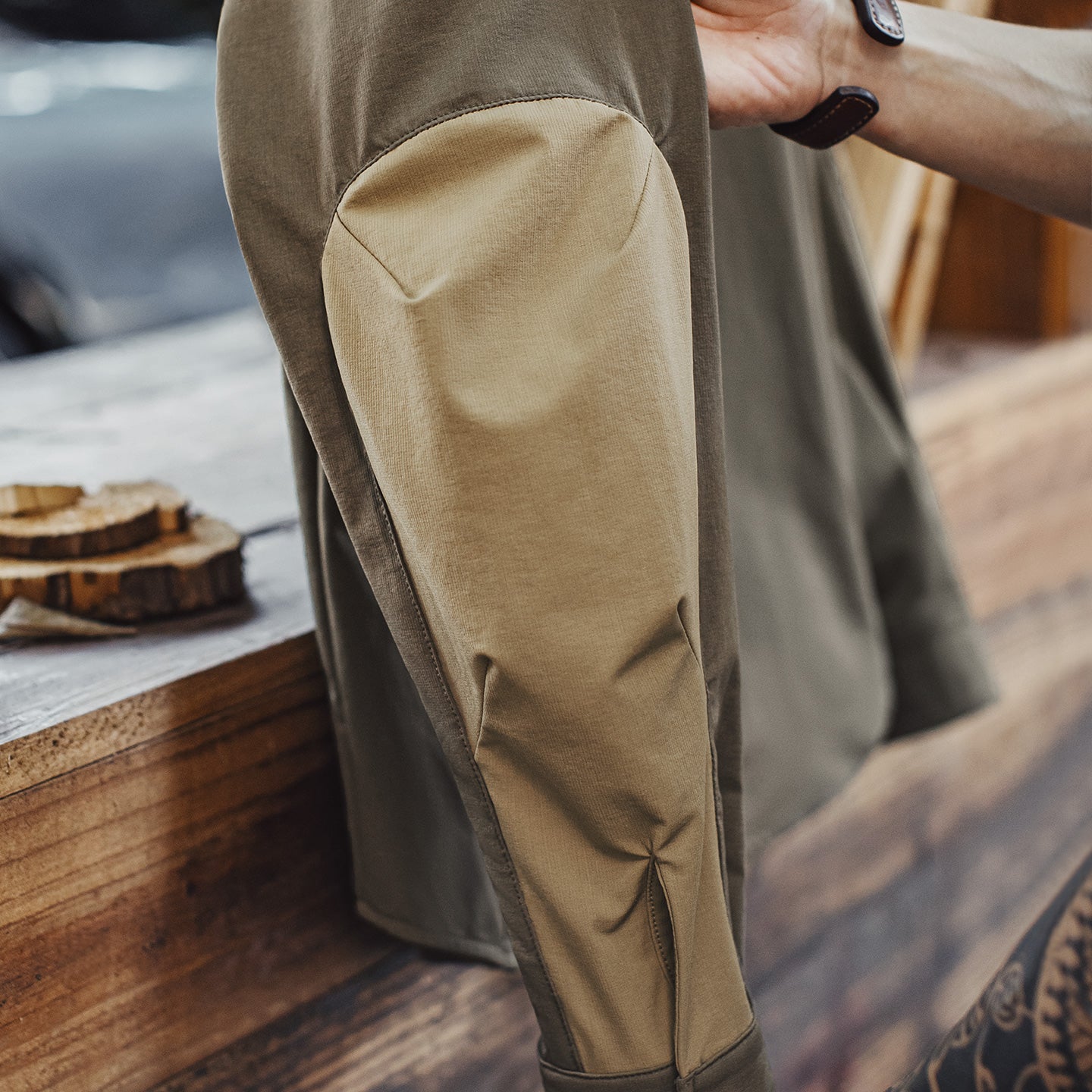 MADEN Safari Hemdjacke mit Ellbogen-Patches