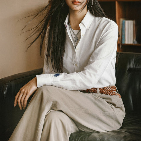 MADEN Oxford Shirt Cotton 100% - Embroidered Cuff