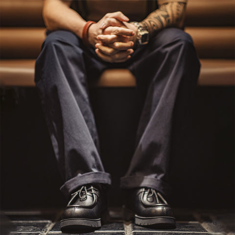 MADEN Moccasin Style Derby Loafer Shoes