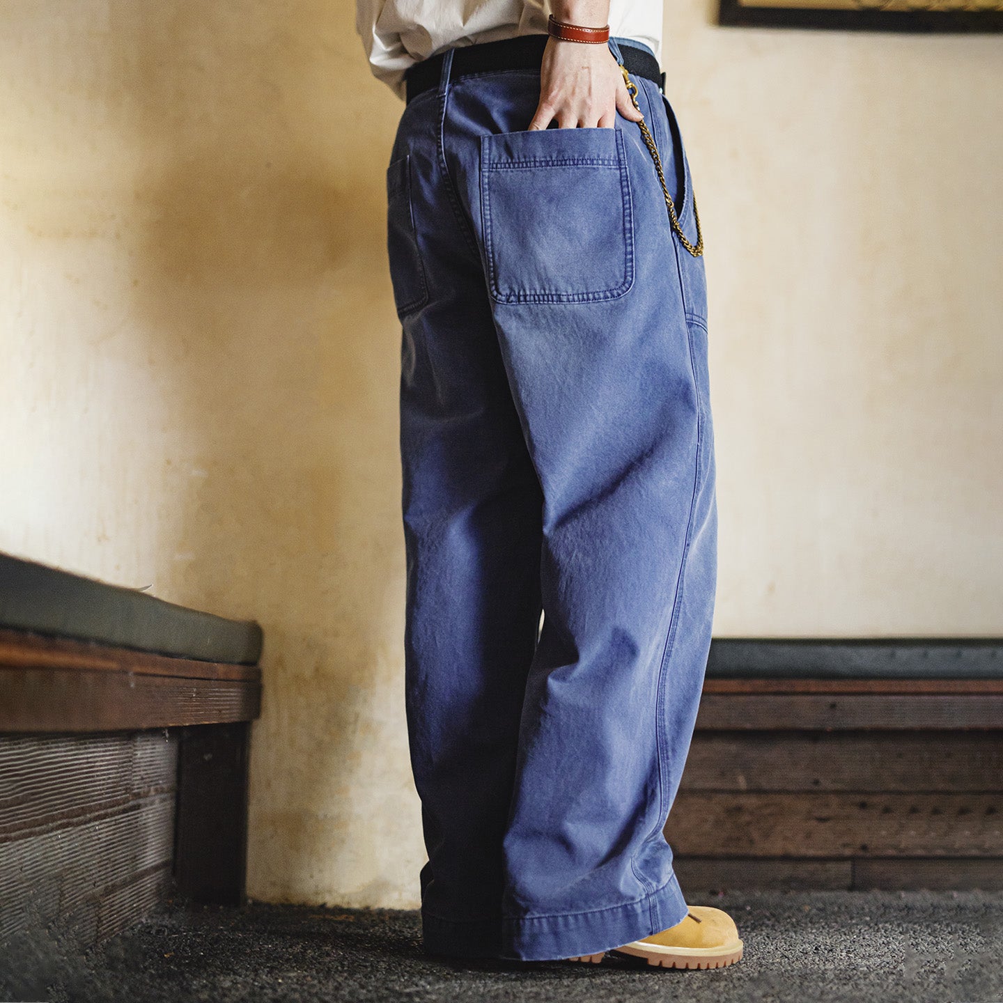 MADEN Blau gewaschene Canvas-Hose