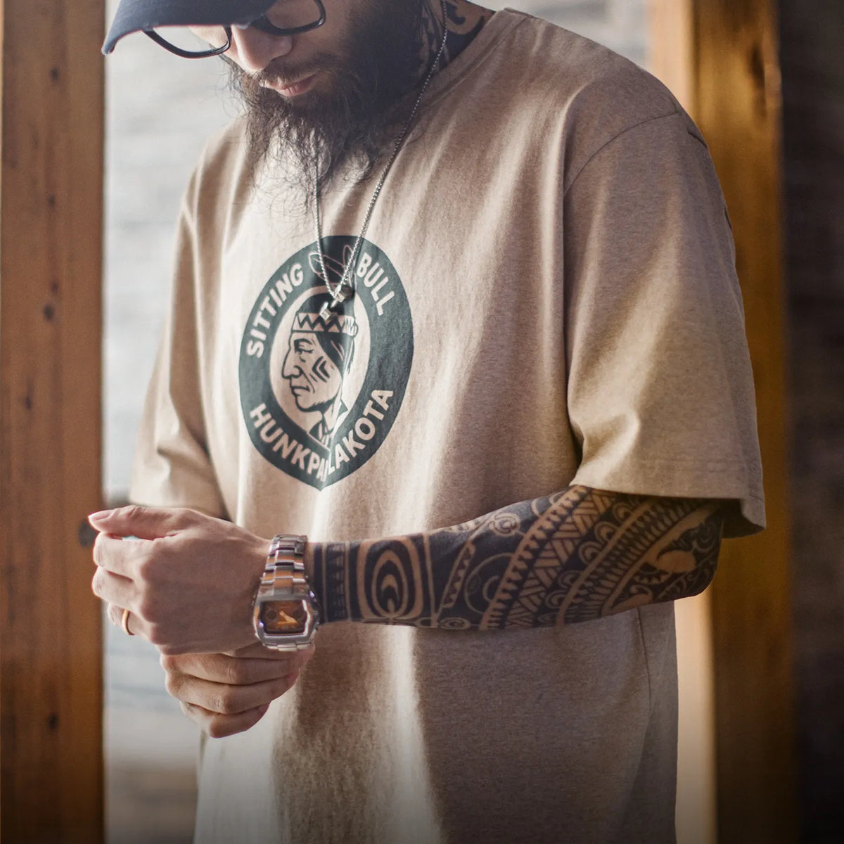 MADEN Native American Print Short-Sleeve T-Shirt