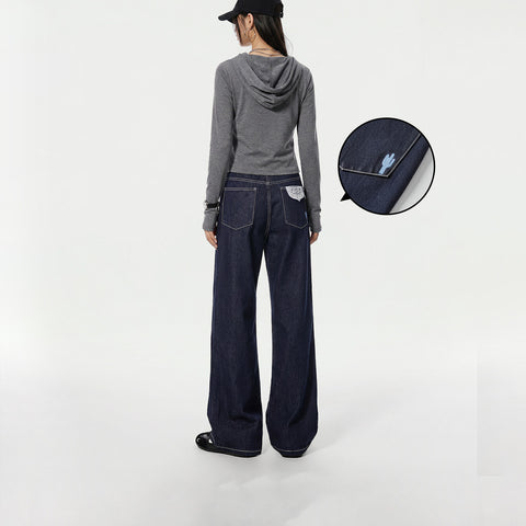 MADEN Women Blue Straight Denim Jeans