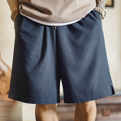MADEN Leichte Seersucker Strukturierte einfarbige Casual-Shorts