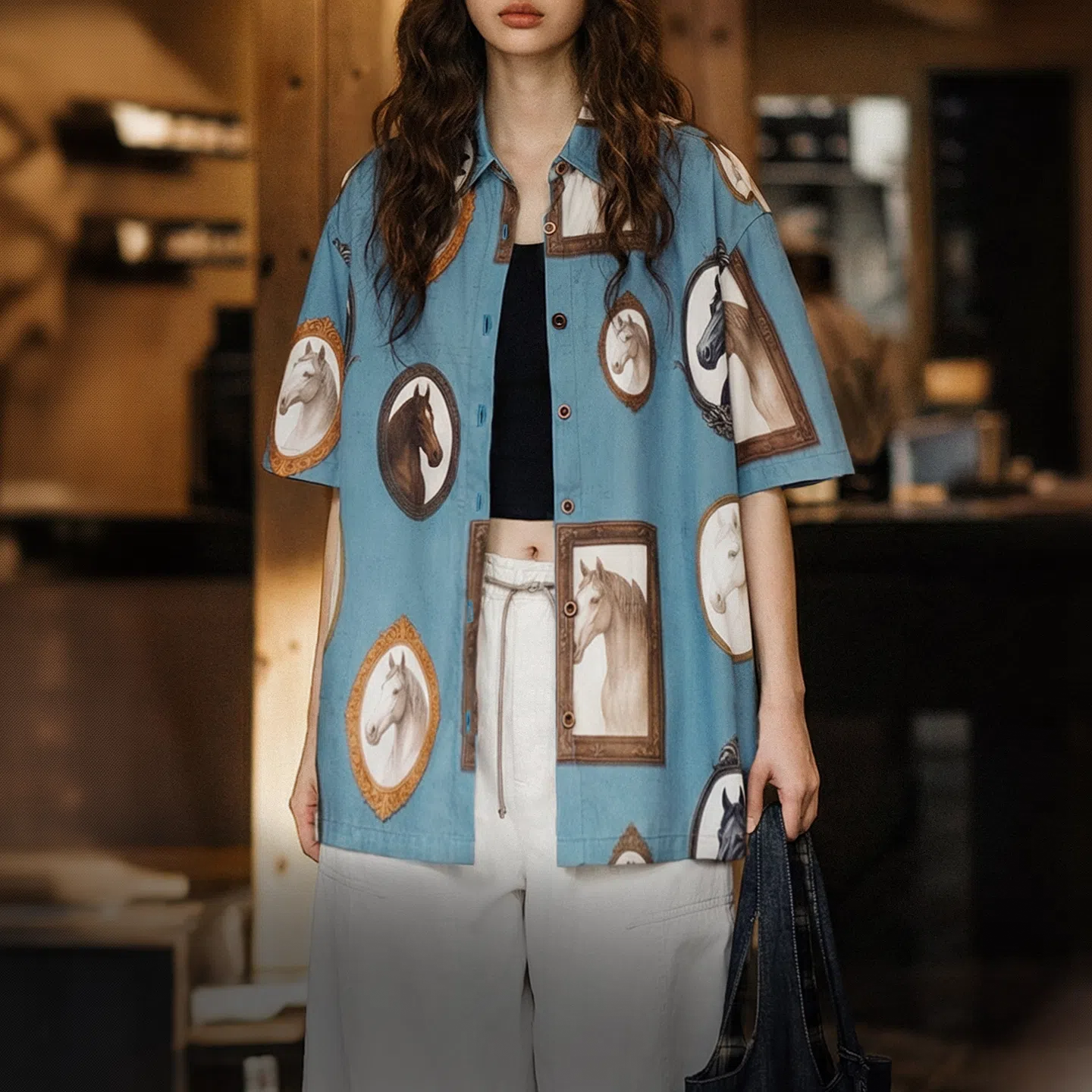MADEN Women's Vacation Print Shirt