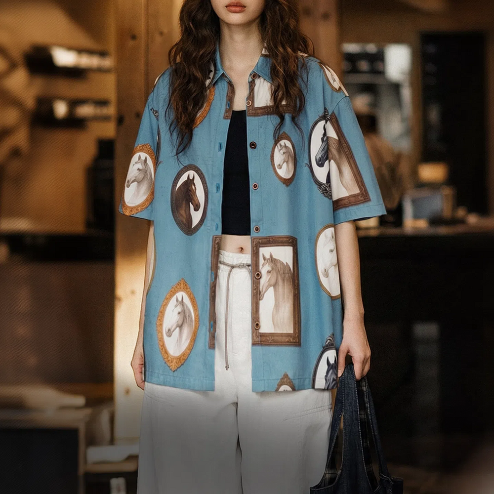 MADEN Women's Vacation Print Shirt