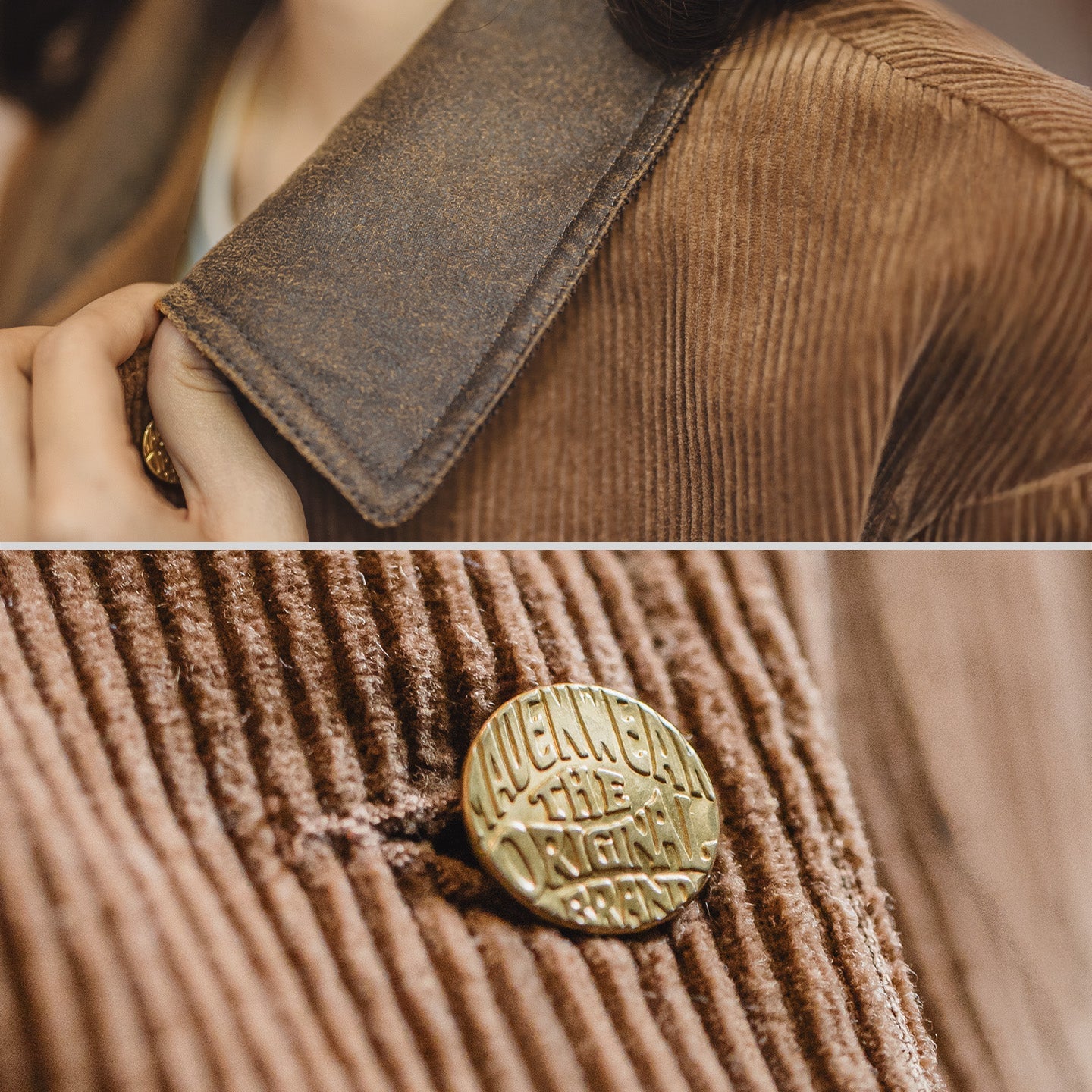 MADEN Women's Corduroy Jacket with Waxed Collar