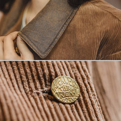 MADEN Women's Corduroy Jacket with Waxed Collar