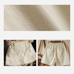 MADEN Women's A-Line Cotton Skort