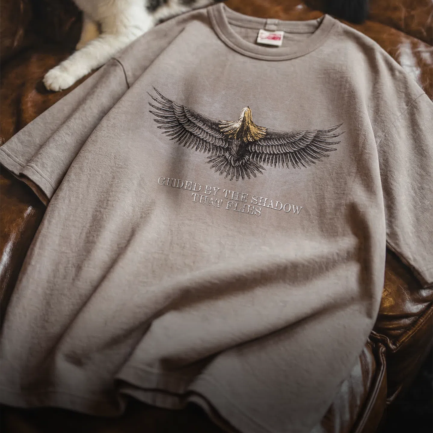MADEN Vintage Falcon Print Cotton T-shirt