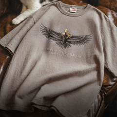 MADEN Vintage Falcon Print Cotton T-shirt
