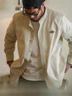 MADEN Stand Collar Striped Shirt – Cotton 100% thumbnail