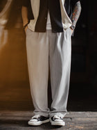 MADEN Men's Classic Pinstripe Heather Wrinkle-Resistant Straight-Leg Pants thumbnail