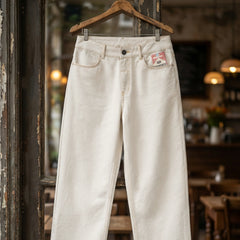 MADEN Clean Fit White Jeans - 417g/m² Cotton