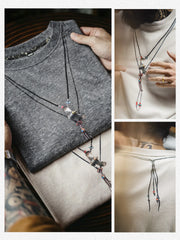 MADEN Patchwork Print Knit T-Shirt