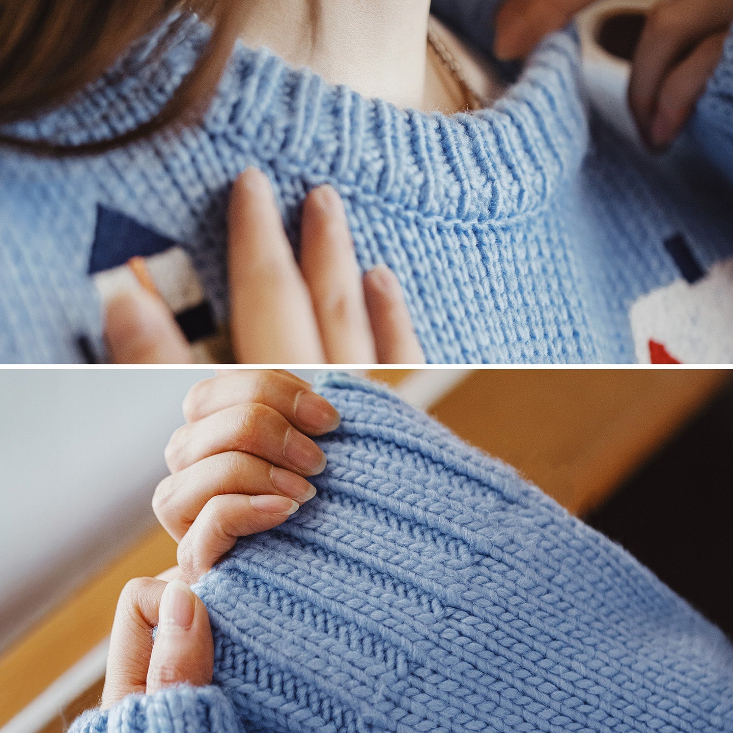 MADEN Soft Jacquard Knit Crewneck Sweater