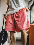 MADEN Men's Embroidery Loose-Fit Drawstring Beach Shorts thumbnail