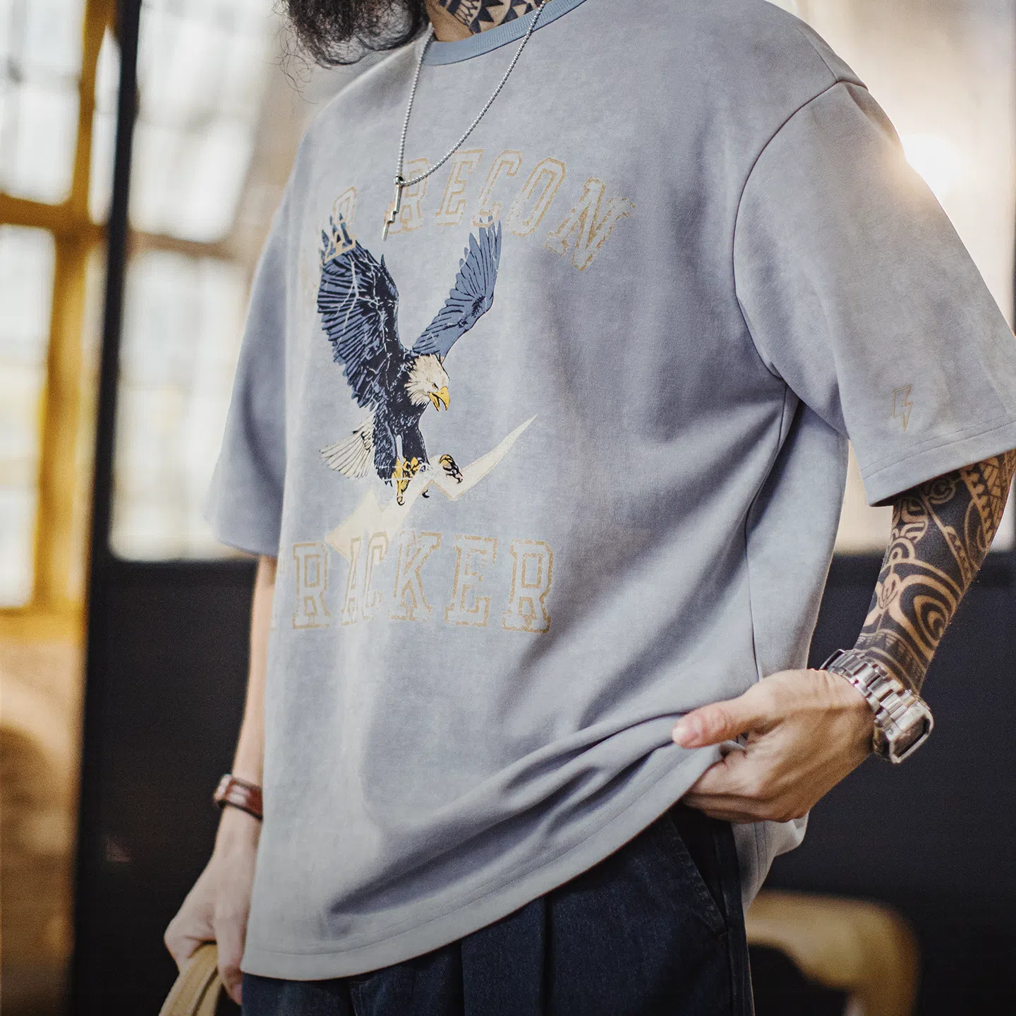 MADEN Retro GORO'S Washed Print T-shirt