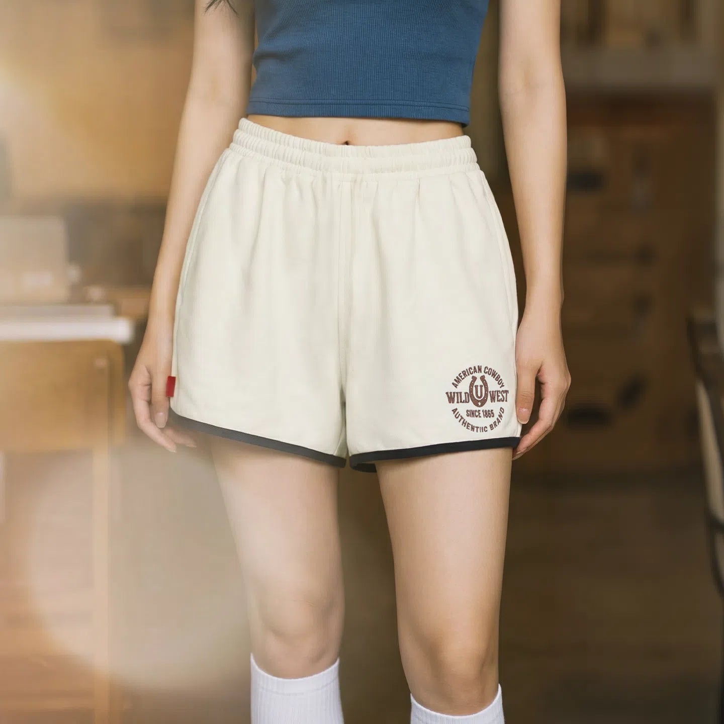 MADEN Women's Embroidery Athletic Shorts
