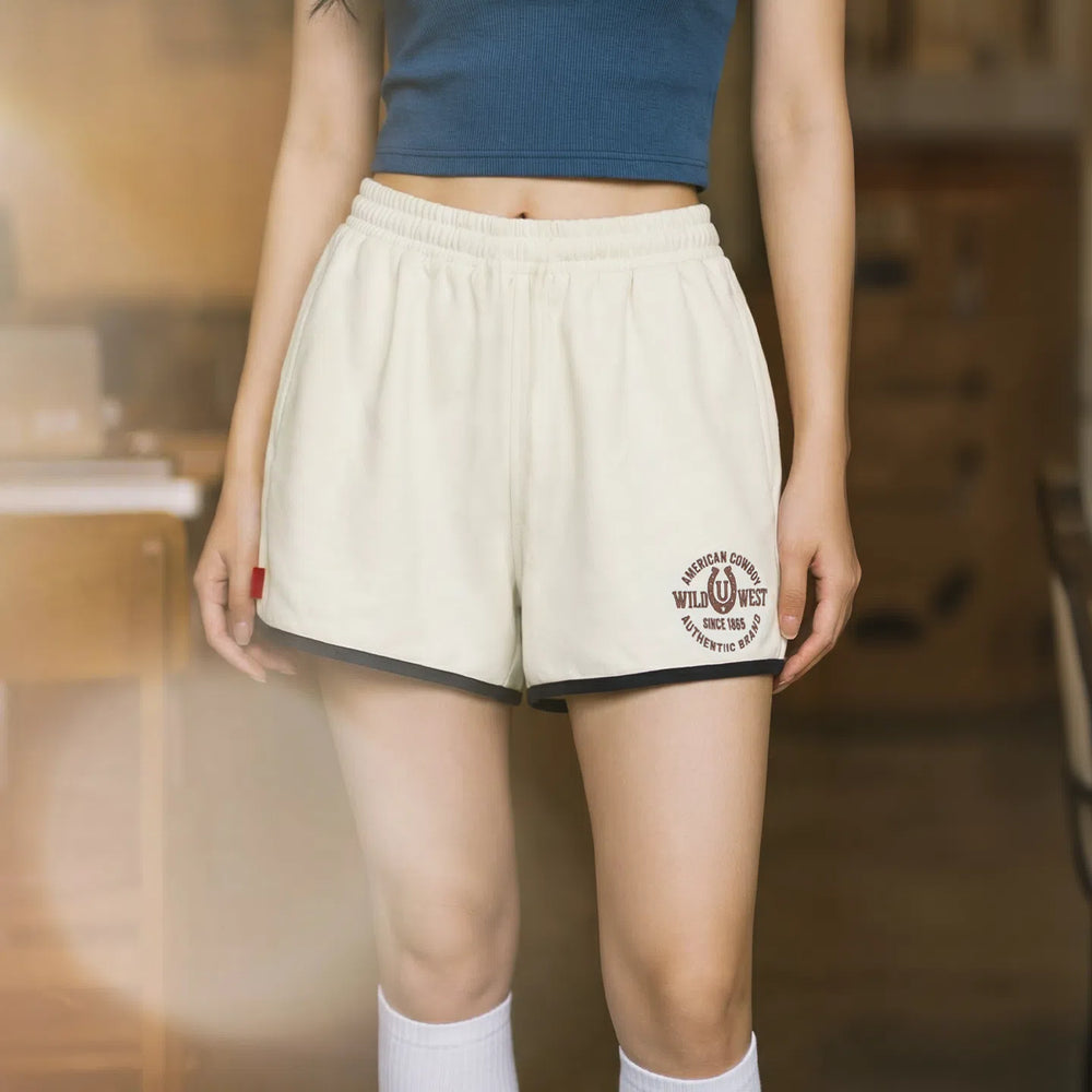 MADEN Women's Embroidery Athletic Shorts