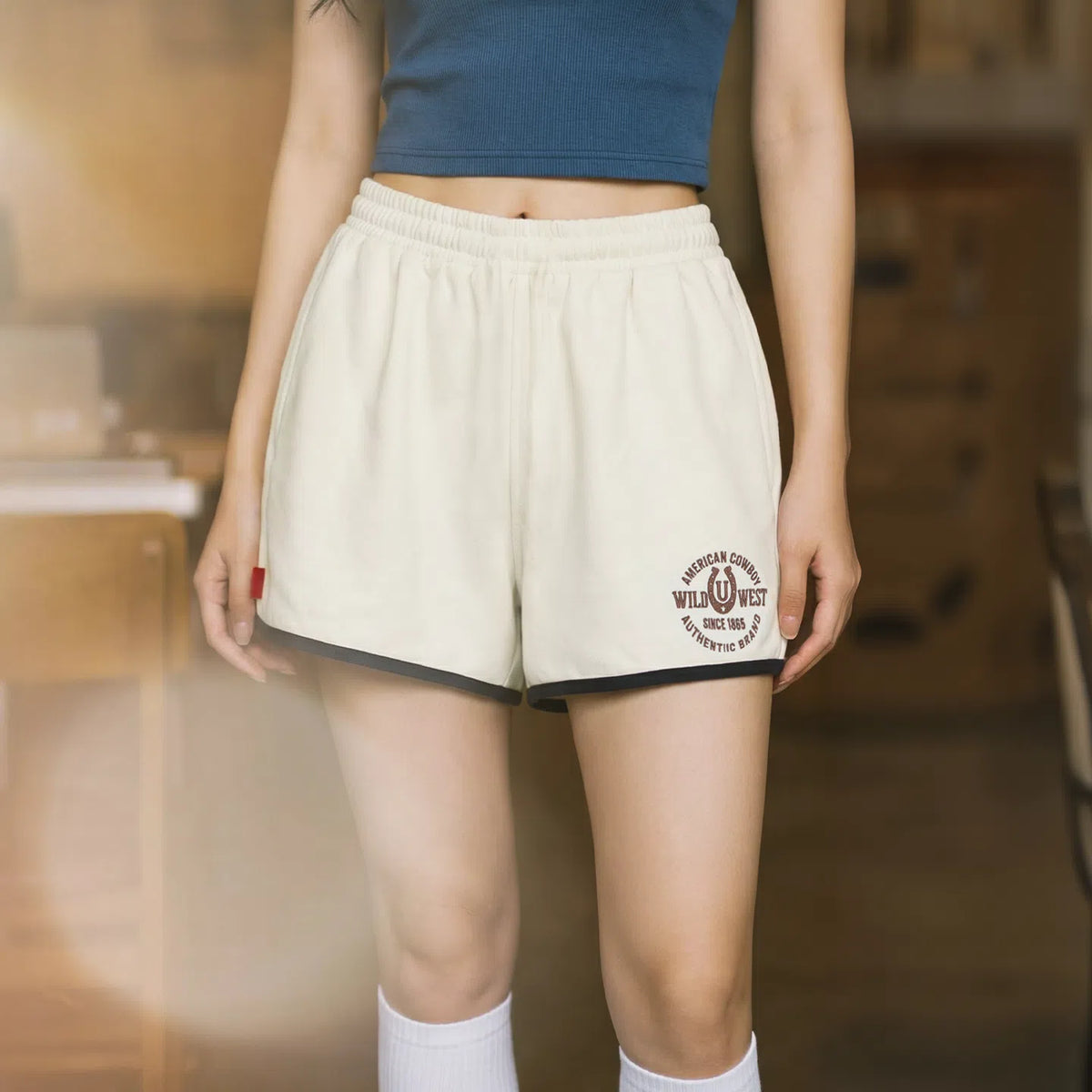 MADEN Women's Embroidery Athletic Shorts