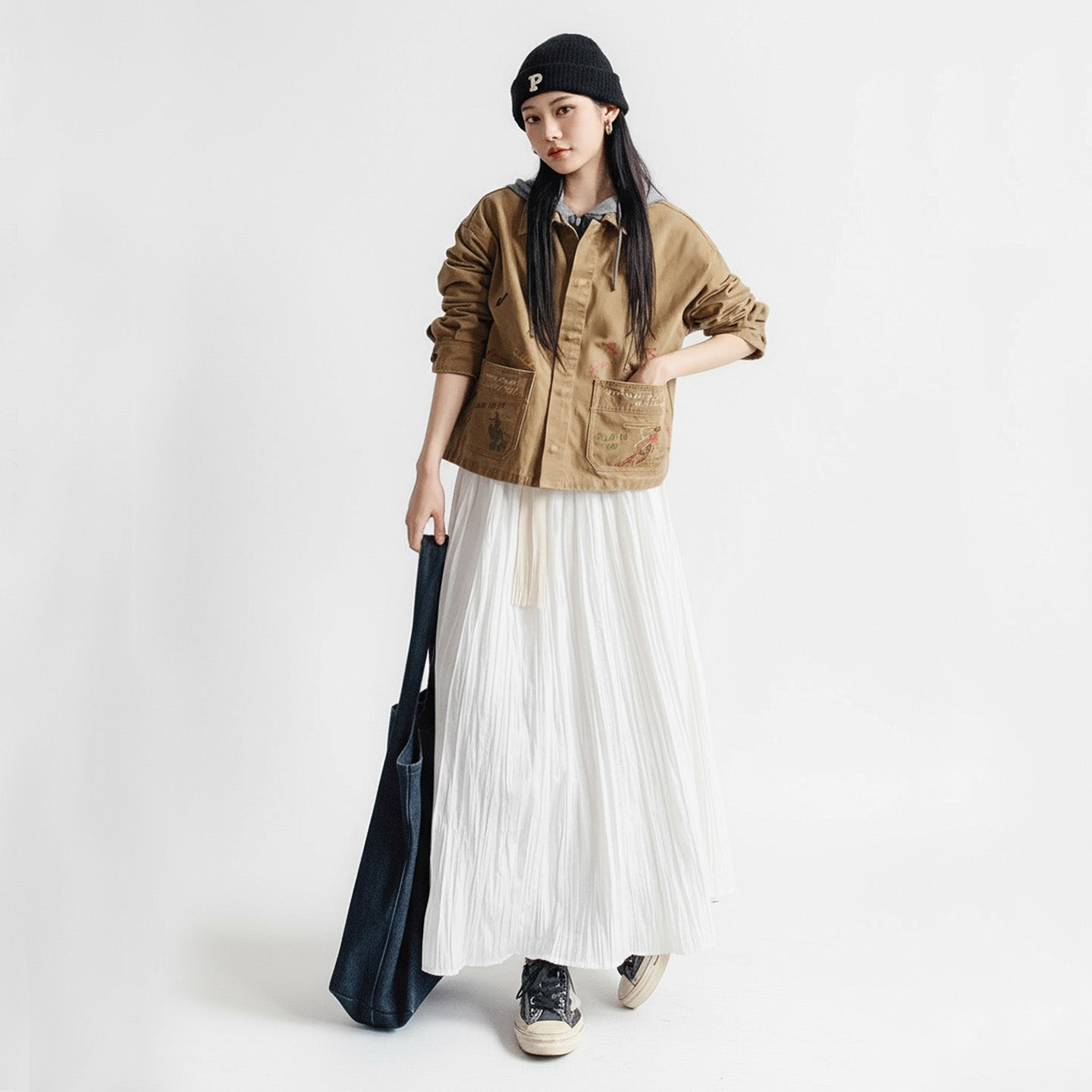 MADEN Farbige Bestickte Scheunenjacke