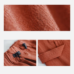 MADEN Women's Orange Cotton Cargo Pants