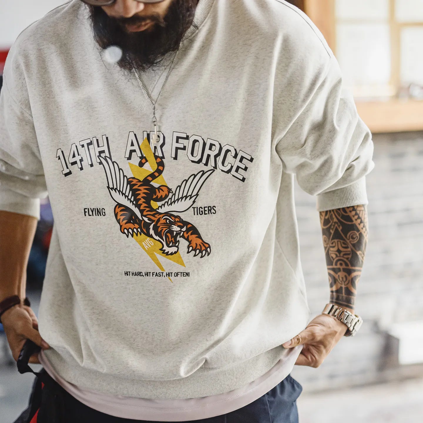 MADEN Souvenir Tiger Print Sweatshirt