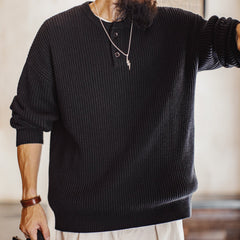 MADEN Retro Heavyweight Henley Sweater