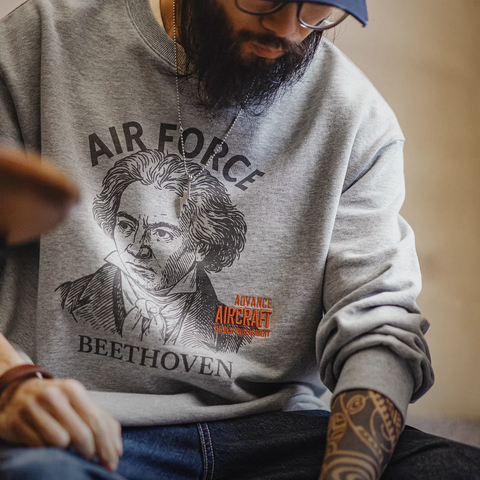 MADEN Rolled Hem Printed Sweatshirt- Cotton 100%