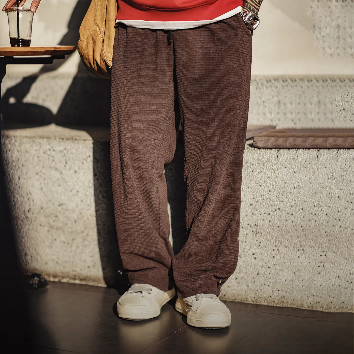 MADEN Karierte Cord-Hose – Relaxed Fit