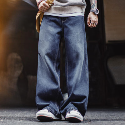 MADEN Retro Workwear Jeans Straight Leg Casual Trousers