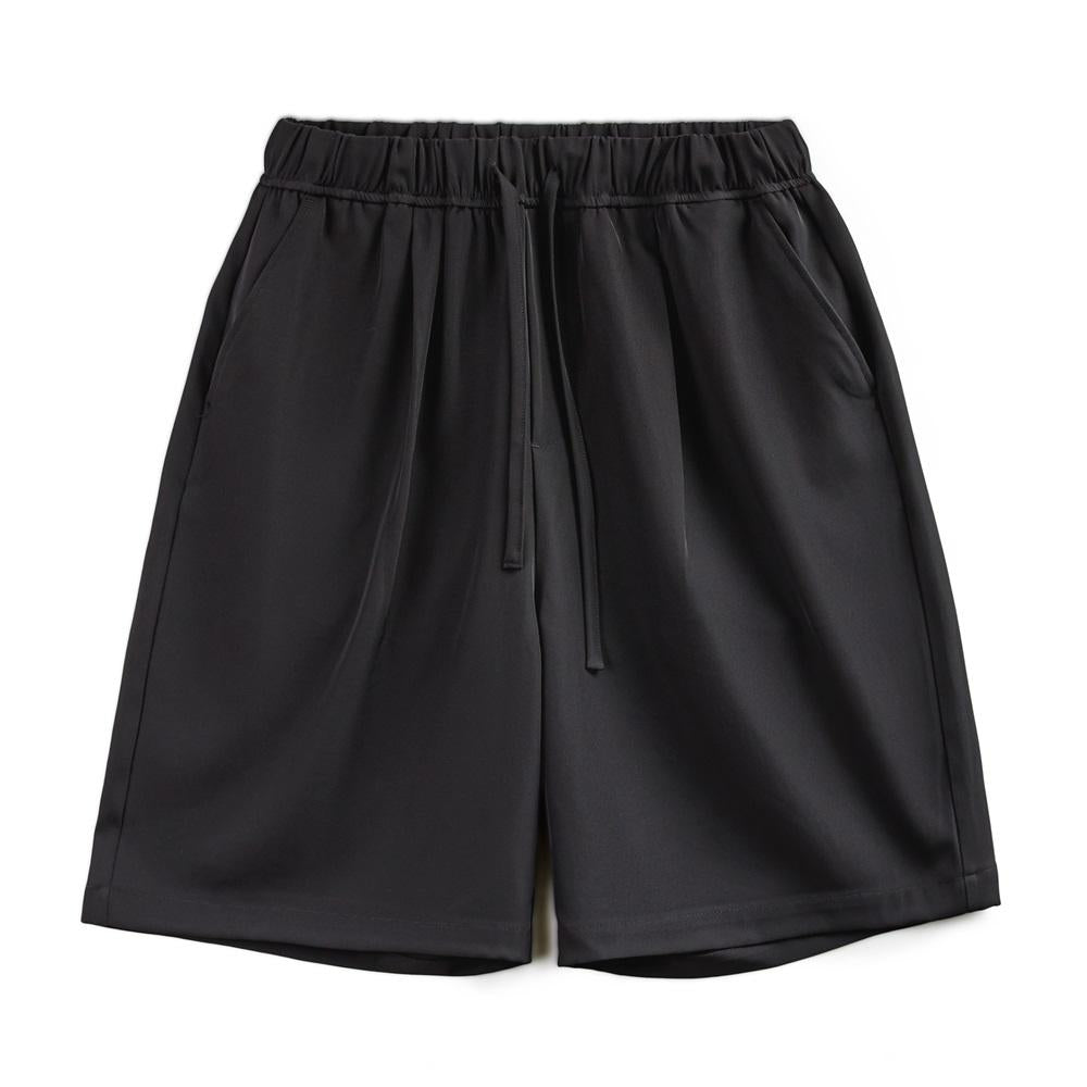 MADEN Casual Shorts Easypants No-ironing Loose-fit Straight Short Pants Drape Solid Color with Drawstring Summer New