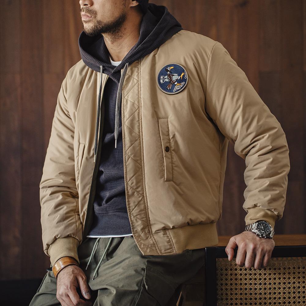 Veste réversible MADEN MA-1 - Vêtement d'extérieur en coton épais 