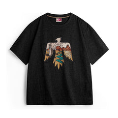 Camiseta de algodón pesado con bordado Thunderbird para hombre MADEN