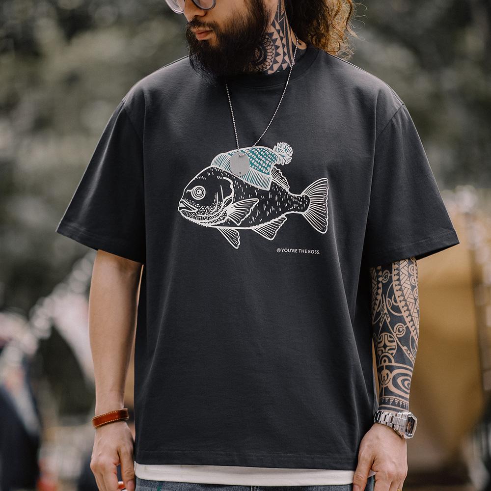 Camiseta estampada "Sombrero-Pez" MADEN - Algodón 100%