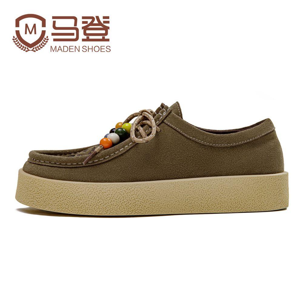 MADEN Herren Fransen Wildleder Mokassinschuhe
