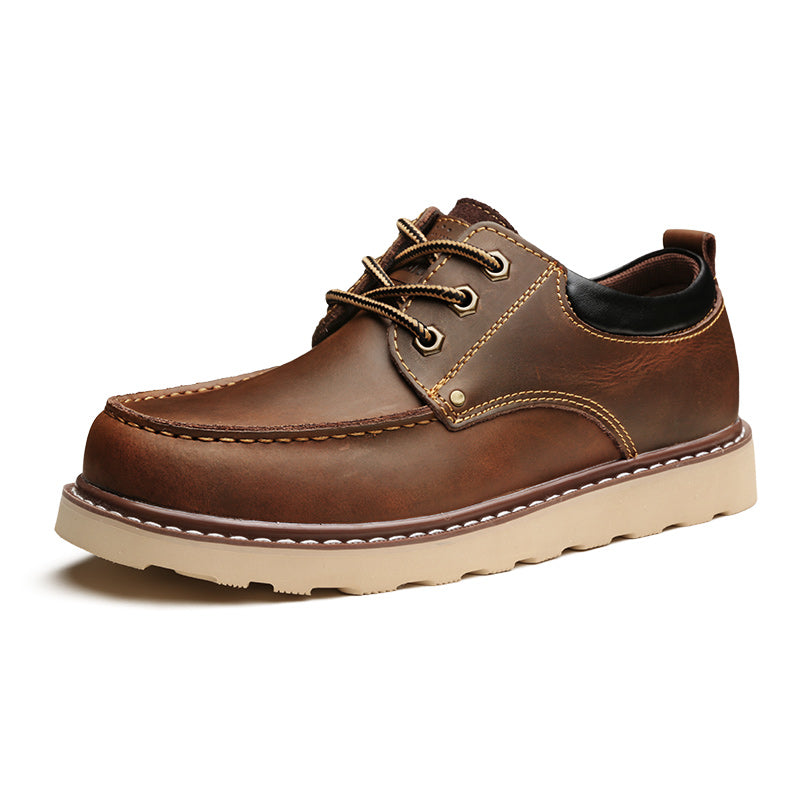MADEN Men’s Retro Low-Top Leather Boots