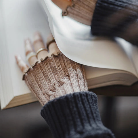 Găng tay không ngón len cho nữ MADEN, tay áo dài giữ ấm