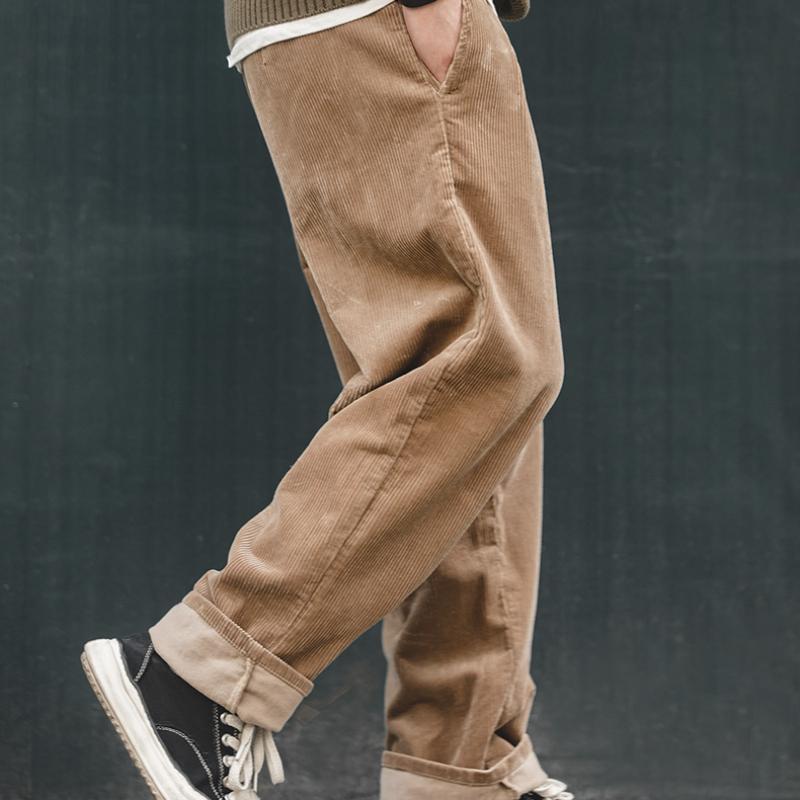 MADEN Herren Retro Cordhose mit geradem Bein, Freizeit