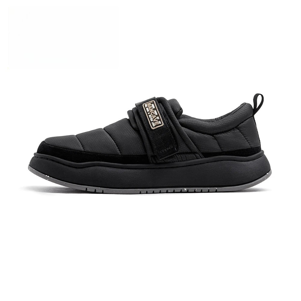 Bottes de neige rétro noires imperméables pour homme MADEN, à enfiler, doublées en polaire, chaudes et confortables, idéales pour le camping et les activités de plein air. Bottines basses sportives. 