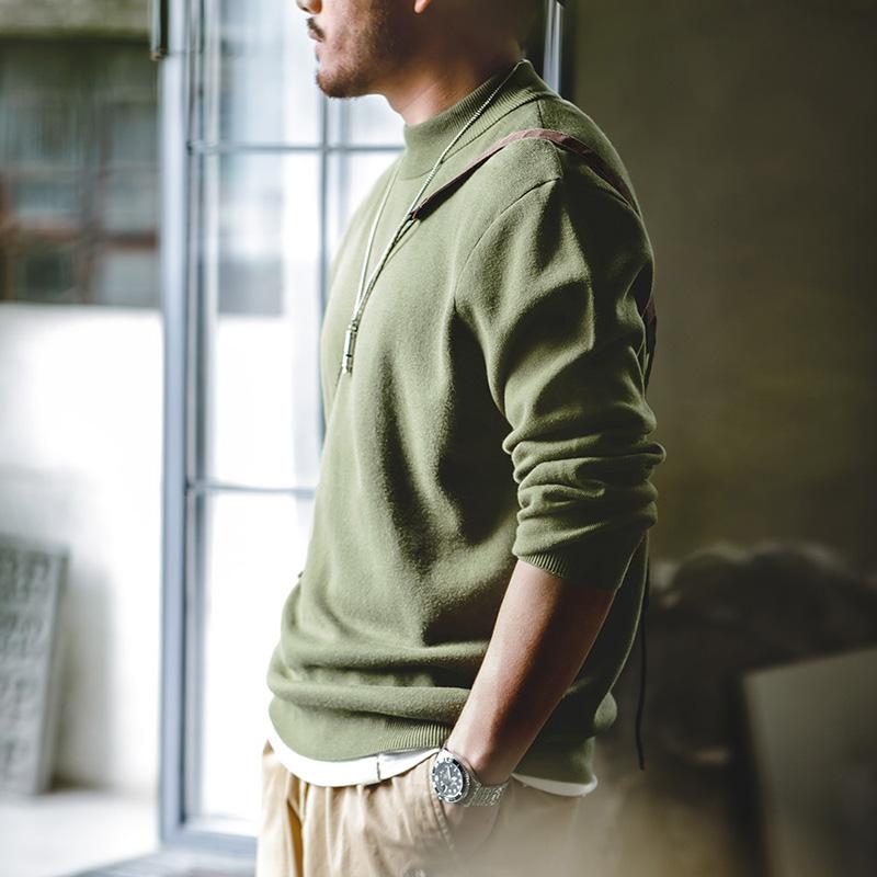 MADEN Men’s Mock Neck Sweater – Warm Casual Pullover Base Layer Pullover