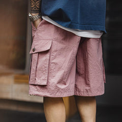 MADEN Schnelltrocknende Nylon-Cargo-Shorts mit lockerem Sitz