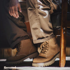 MADEN Herren Wildleder Gezackte Desert Boots für Freizeit