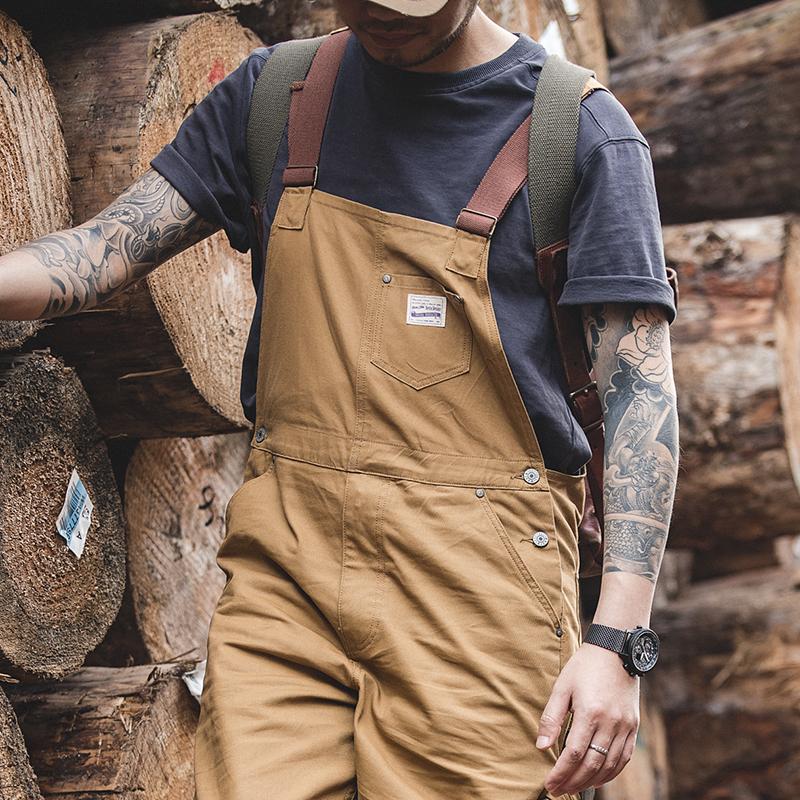 MADEN Herren Schwere Baumwoll Arbeitslatzhose Cargo