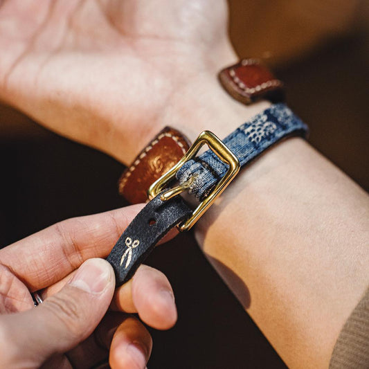 MADEN Vintage Patchwork Lederarmband verstellbar