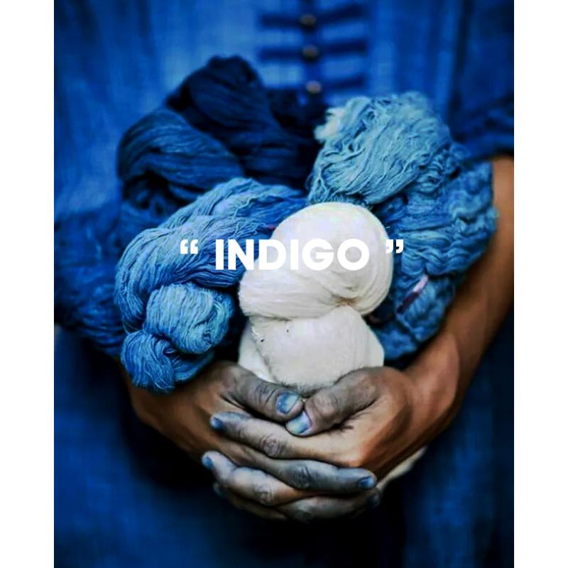 MADEN ヴィンテージ 藍染め 綿の半袖シャツ