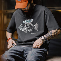 Áo thun MADEN in hình "Hat-Fish" - 100% cotton