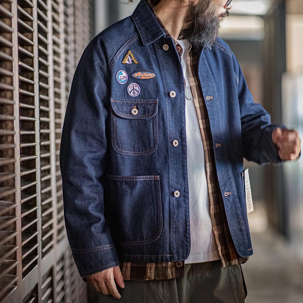 MADEN Embroidery Badge Denim Jacket