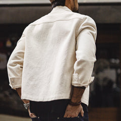 Áo khoác huấn luyện viên IKE MADEN vải canvas 100% cotton